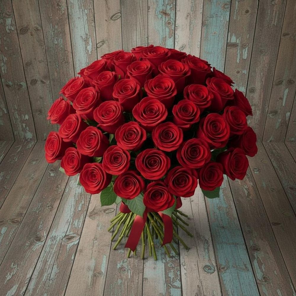 Букет 55 Красных роз Фридом в Бесскорбной