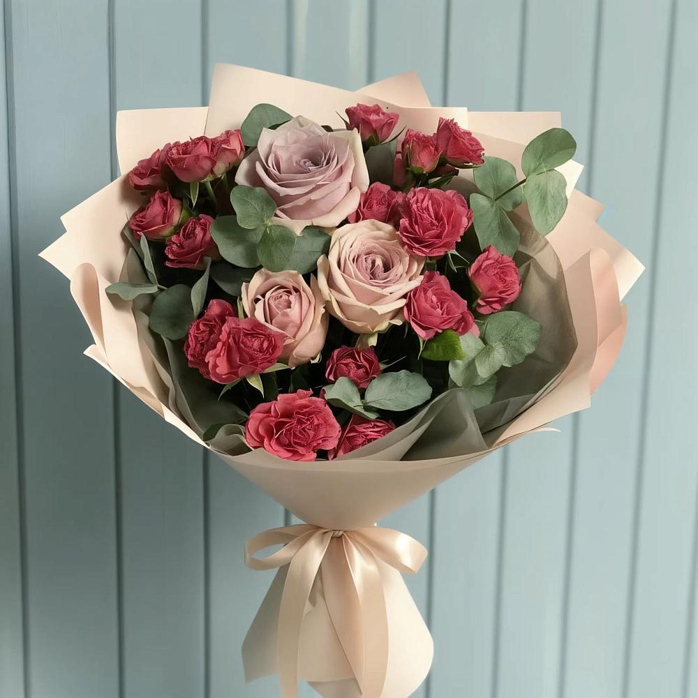 Букет цветов из: Гвоздики и Розы в Бесскорбной