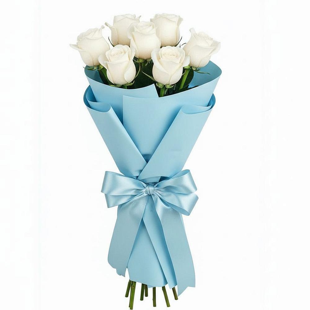 Букет 7 белых роз Проуд в Бесскорбной