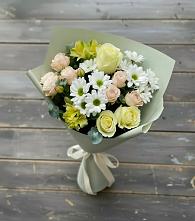 Букет цветов из:  Альстромерии, Розы и Хризантемы в Бесскорбной